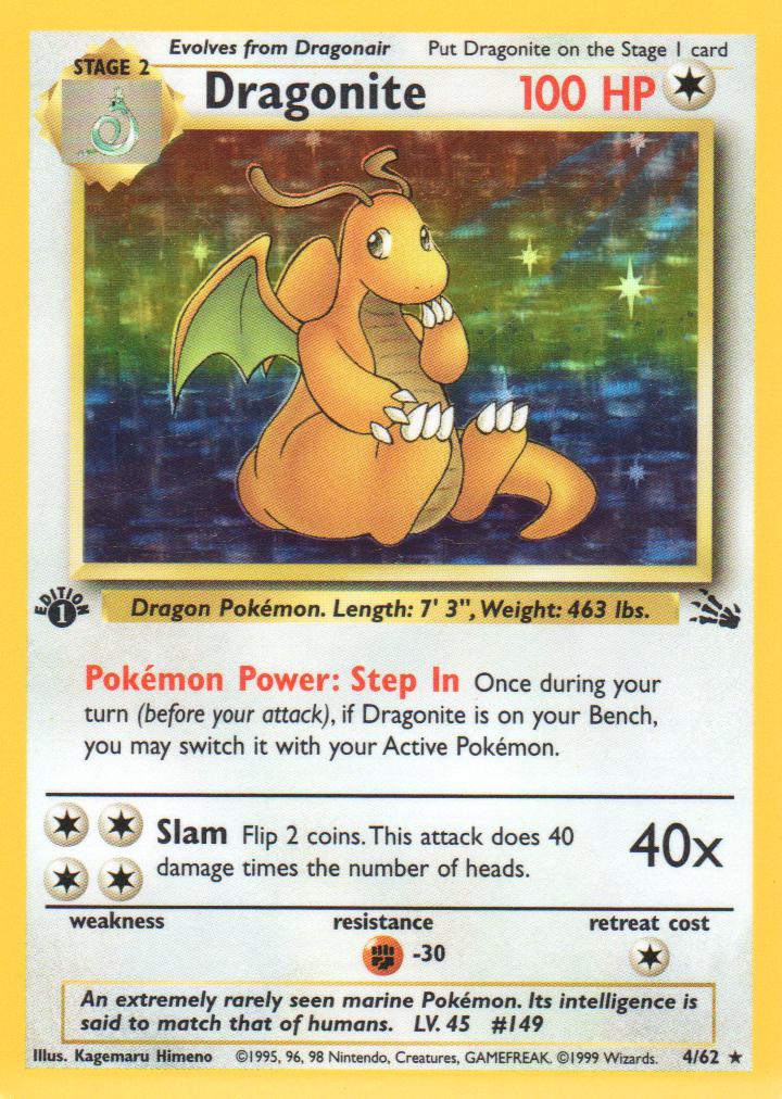Dragonite - 4/62 - Holo Rare - 1st Edition